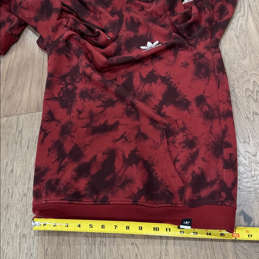 Adidas Skateboarding Men's Red Tie Dye Hoodie Sweatshirt Size Small - Picture 13 of 13